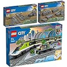 Lego City 3-delat set: 60337 personsnabbtåg, 60238 spårväxlar och 60205 skenor