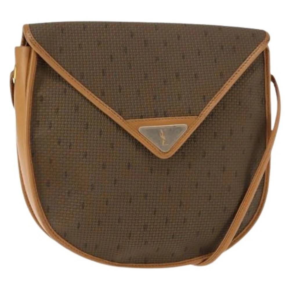 Saint Laurent Vintage Pre-owned Vintage Læder Skuldertaske - Vintage - Dame - Beige - ONE SIZE - Uld