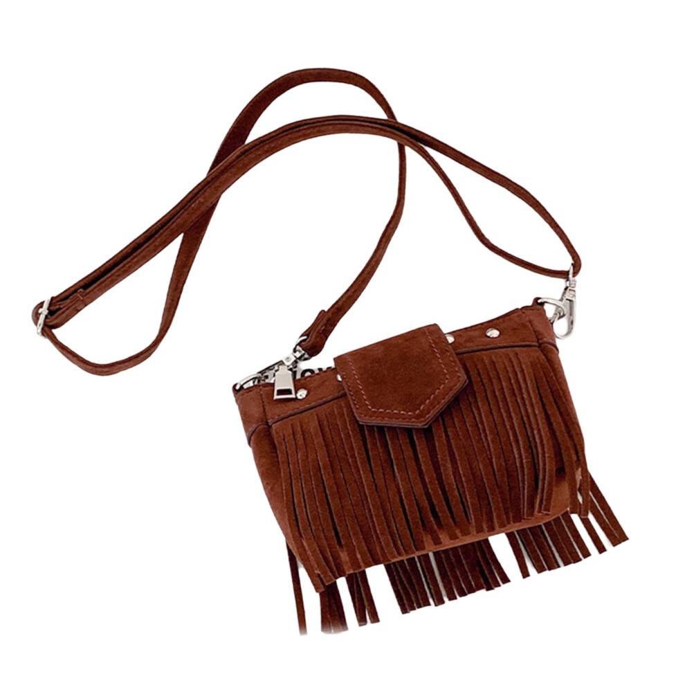 Retro Tassel Crossbody-taske til kvinder med etnisk firkantet pung