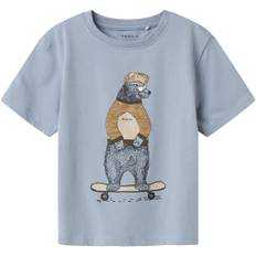 Name It Nmmlinden SS Nreg TOP BOX Stl. 116 pojkar - Toppar Från Magasin - Dusty Blue (116)