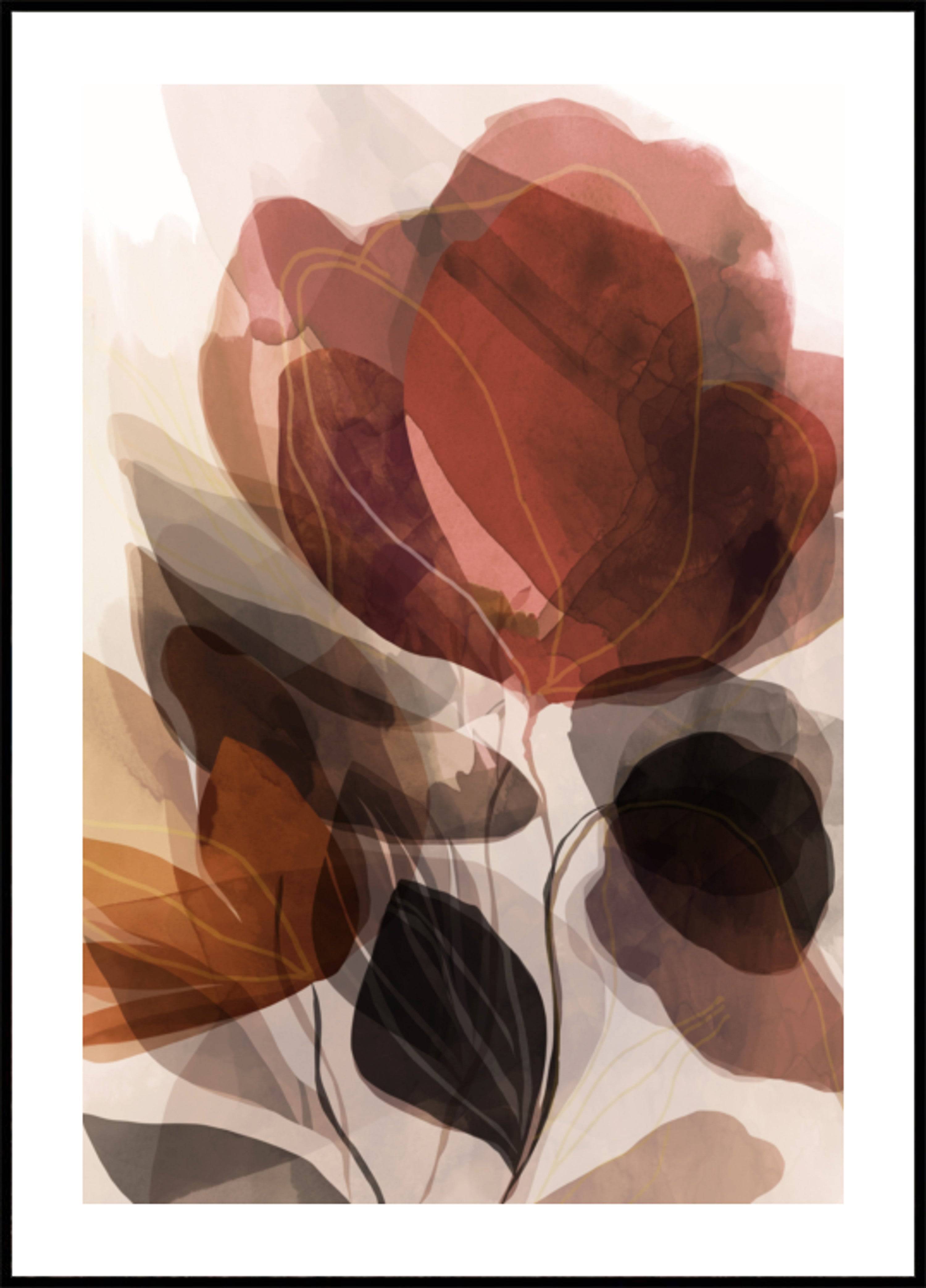 Abstract Floral Layers (70x100) - Plakater > Usorterede værker