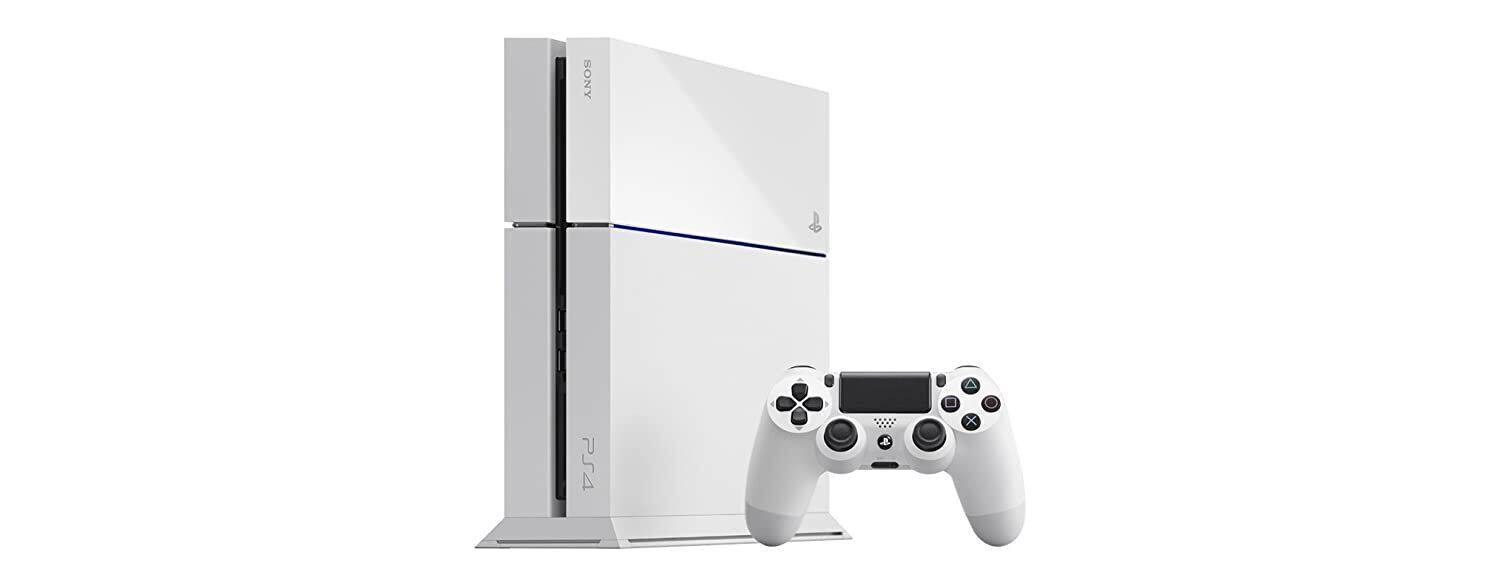 Sony PlayStation 4 Fat (PS4 Fat) | Standardutgåva | 500 GB HDD | 2 handkontroller | Vit | Vit handkontroll