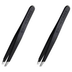 2st Browgame Cosmetics Signature Tweezer Slanted Soft Touch - Blackout