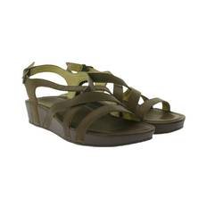 OluKai Nana Damen Echtleder-Sandalette Keilabsatz Sommer-Schuhe 20323-SASA Braun
