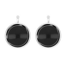 HEIDE HEINZENDORFF Einhängerpaar Cabochon, Onyx, 13 mm - Silber Rhodiniert