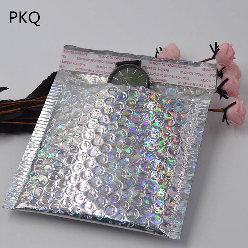 Aluminiumfolie bubbla utskick vadderade kuvert 15*13cm små självförsegla kuvert kuvert kuvert - Lasersilver