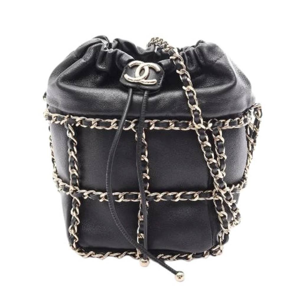 Chanel Vintage Pre-owned Coco Mark Lambskin Skuldertaske - Vintage - Dame - Sort - ONE SIZE - Uld