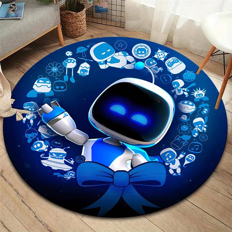 ASTRO BOT Rund Matta, Mattmatta för Vardagsrum Sovrum Soffa Lekrum Dekor, Halkfri Golvmatta