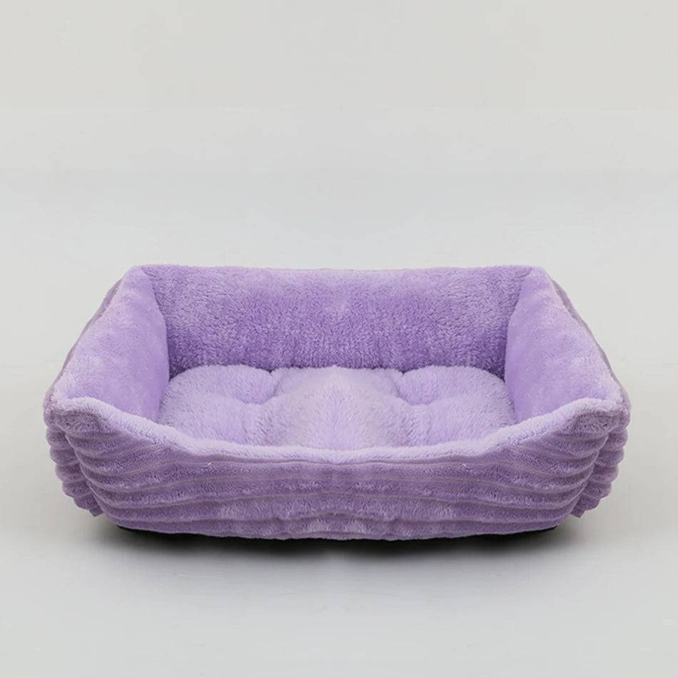 Square Plush Calming Dog & Cat Bed – Waterproof Oxford Sofa Cushion for Small & Medium Pets - cat dog bed 12 / L (68X50X16CM) (L (68X50X16CM))