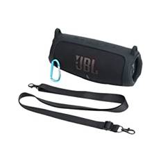 Khanka silikonväska + axelrem + karbinhake för JBL Charge 5 bärbar Bluetooth vattentät högtalare. (Silikonöverdrag)