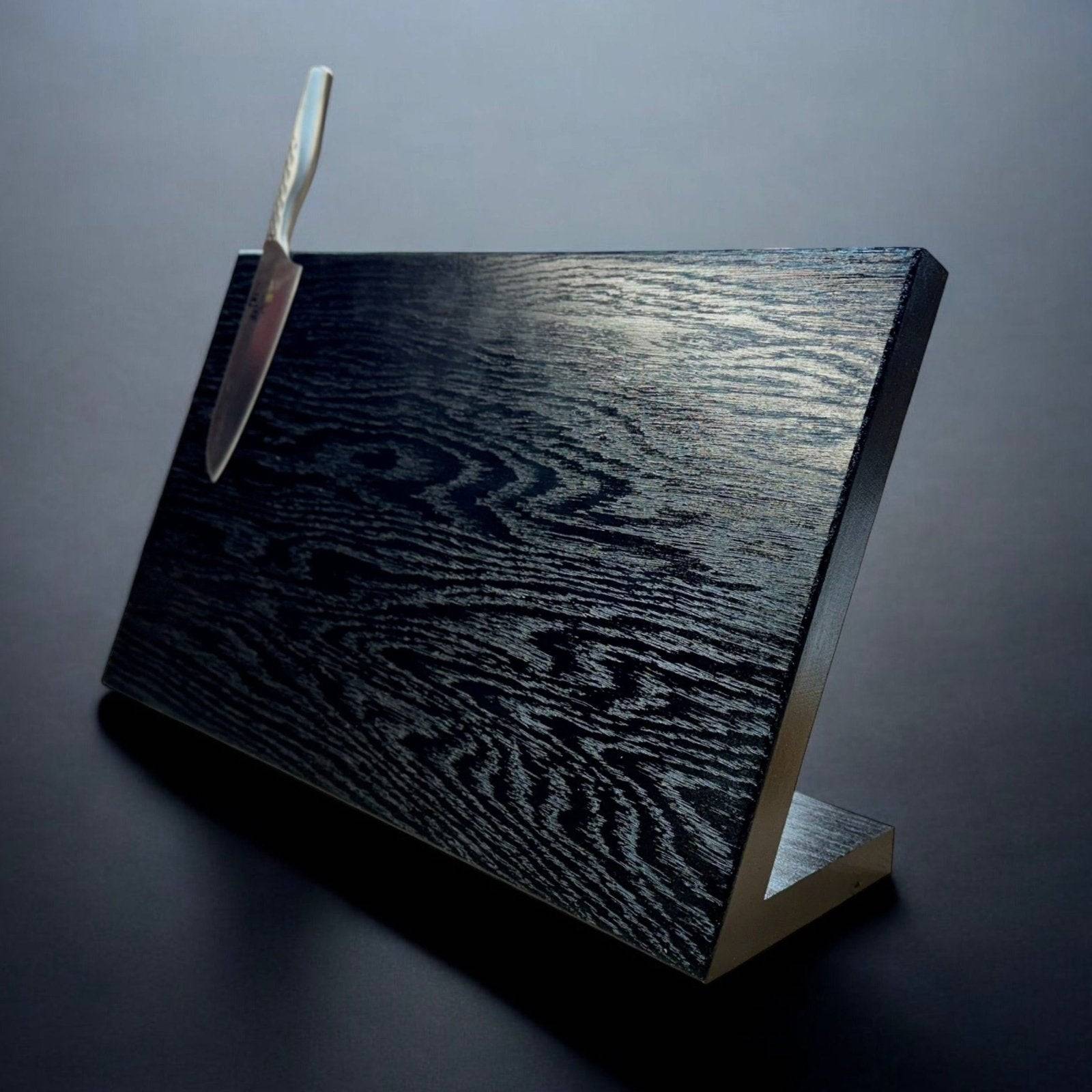 You want it darker? – Angled black magnetic knife block in several sizes - 60x25x2 cm / magnetic on one side