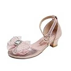 Dam platt mage sommar flickor sandaler strass skor dekoration slip-on skor prinsessa sommar sandaler spänne ledig fest, S 84 rosa, 35 EU Bred