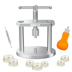 JOREST Klockpress set för klockreparation, klockstängare pressverktyg boettstängare, finmekaniker klockverktyg klocköppnare för batteribyte, endast för runda urtavlor