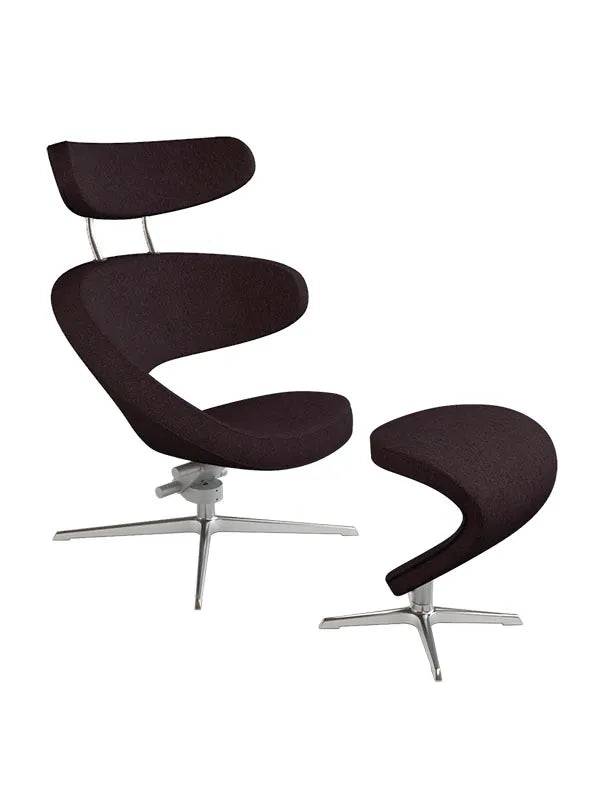 Peel™ lænestol, højre fra Variér Darker brown HAL376 / Inklusiv skammel - Jacobsen Plus