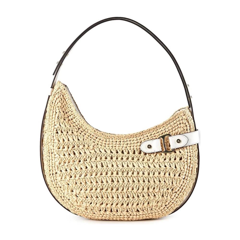 Ralph Lauren Tasha hæklet stråtaske - Tasker - Dame - Hvid - ONE SIZE - Uld