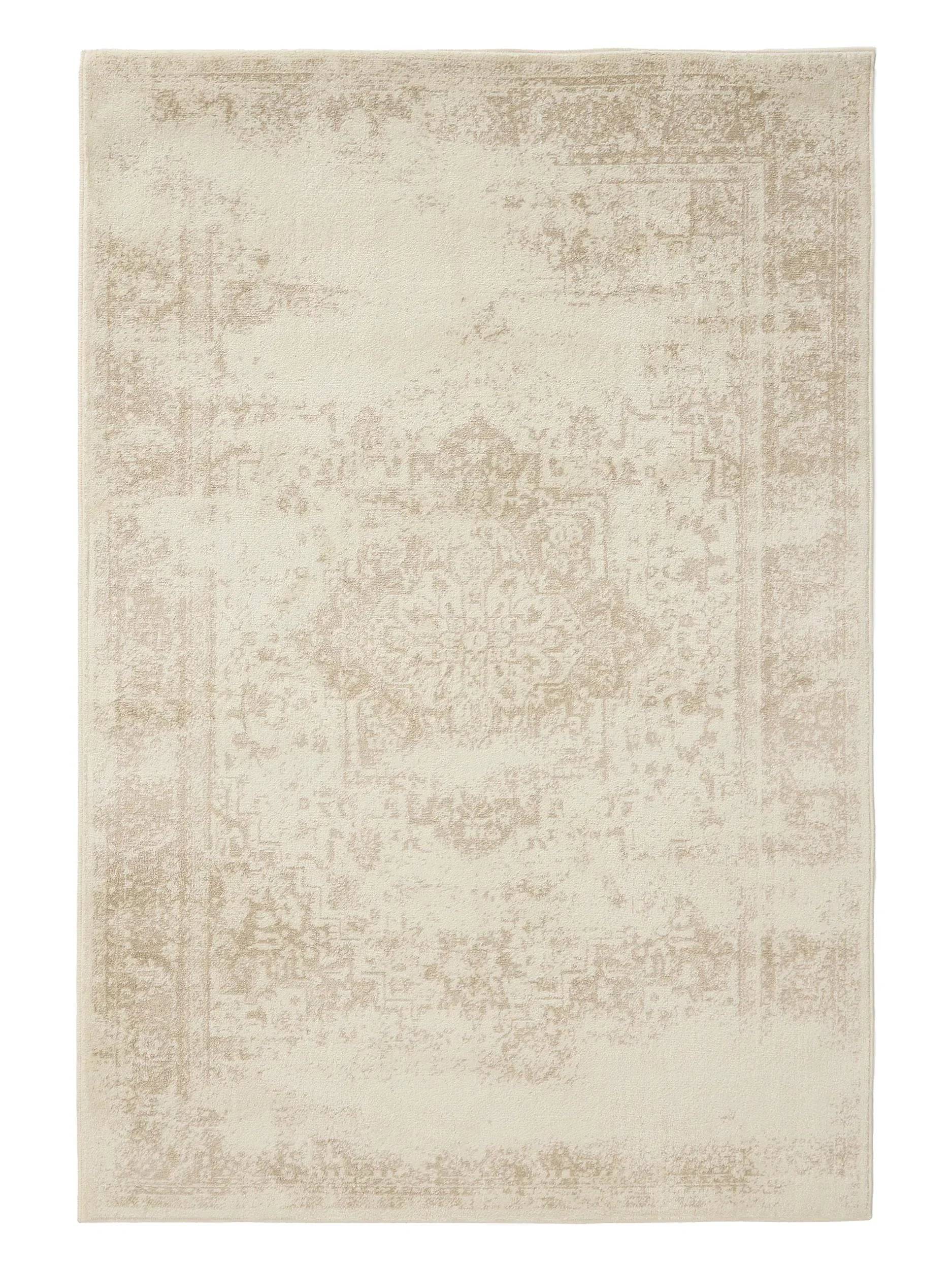 KIRA Creme/Beige Tæppe - Rektangulær / 80x150 cm / Hvid