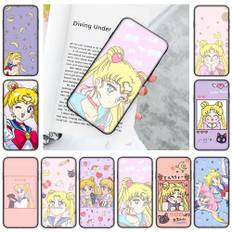 JW88 Sailor Moon Black Sofe Case for Xiaomi Poco X6 X4 M5 M6 F5 F6 C65 C55 C50 C51 C40 Pro Redmi 14C A3X 13C 12C 11T 10A 9C Note 7 6 8A Plus Redmi Note 9 Pro aero