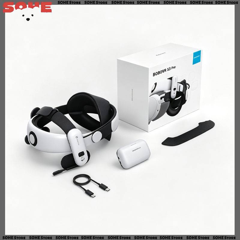 BOBOVR S3 Pro Head Strap & B100 Magnetic Battery Replacement Power Bank Accessories For Meta Quest 3 / Quest 3S VR Headset