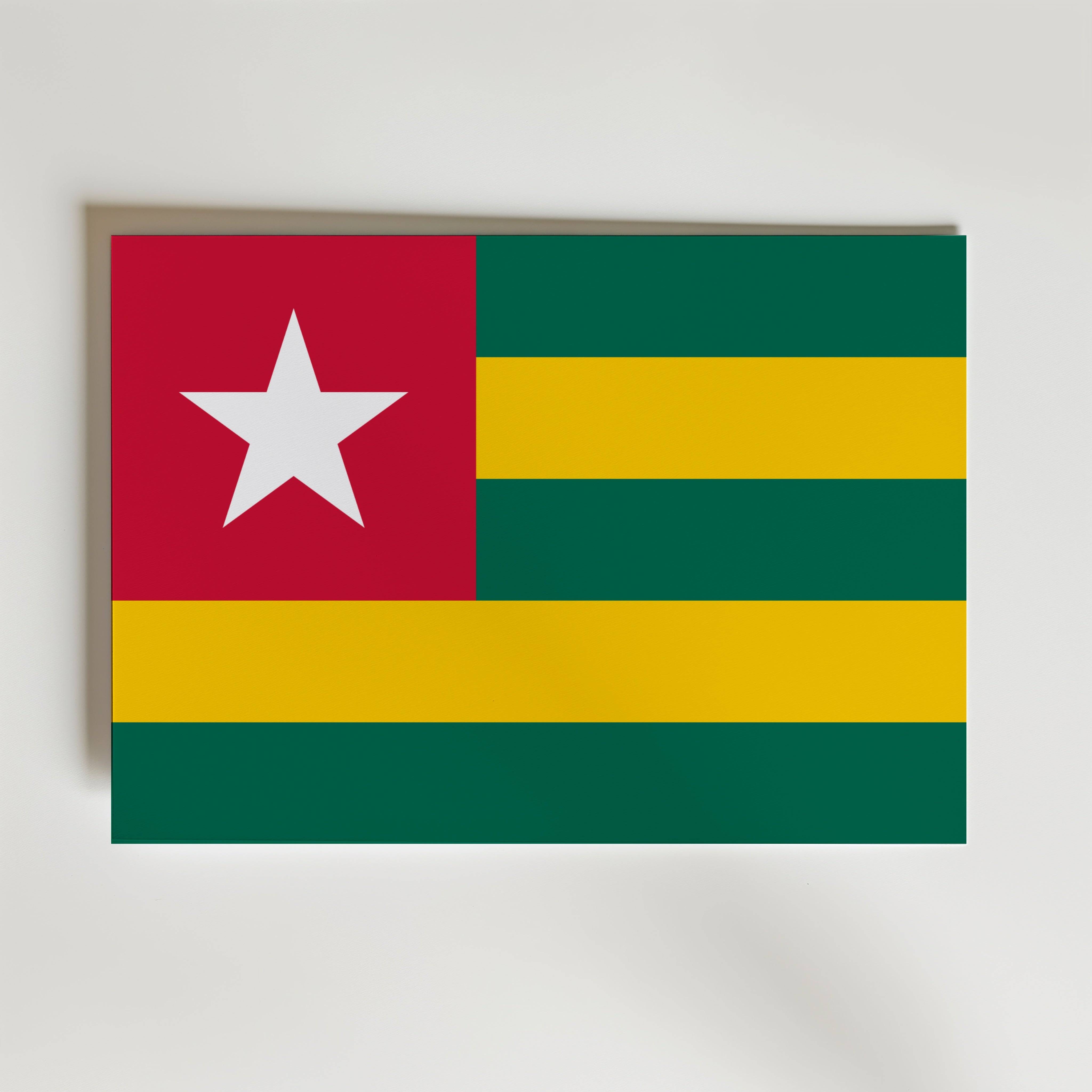 Togo National Flag Poster - Canvas 70x50 cm