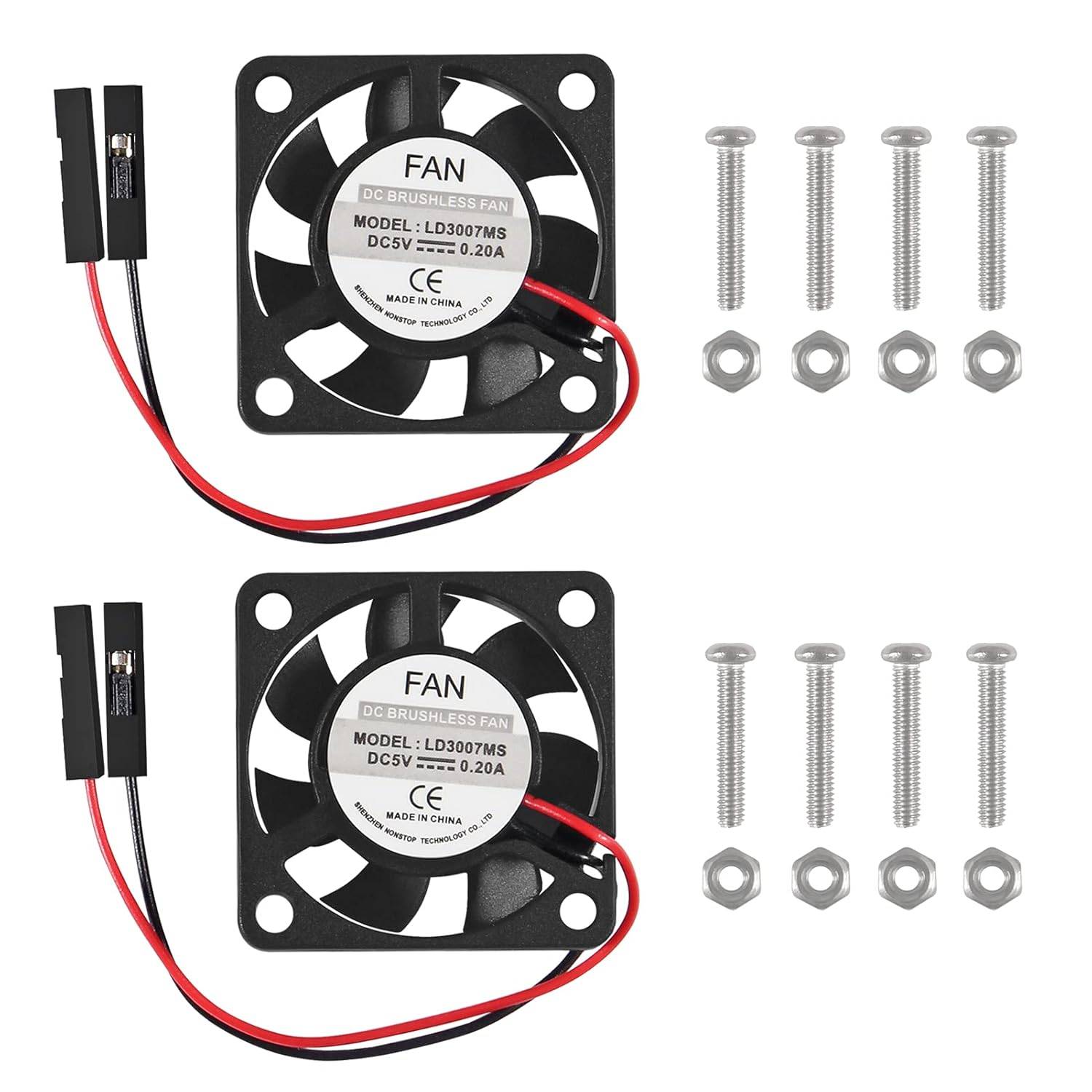 Easycargo 30mm 3007 Fan 30x30x7mm Raspberry Pi Cooling Fan Brushless 5V DC Quiet Fan for Raspberry Pi5 4 B+ RetroFlag NESPI Case