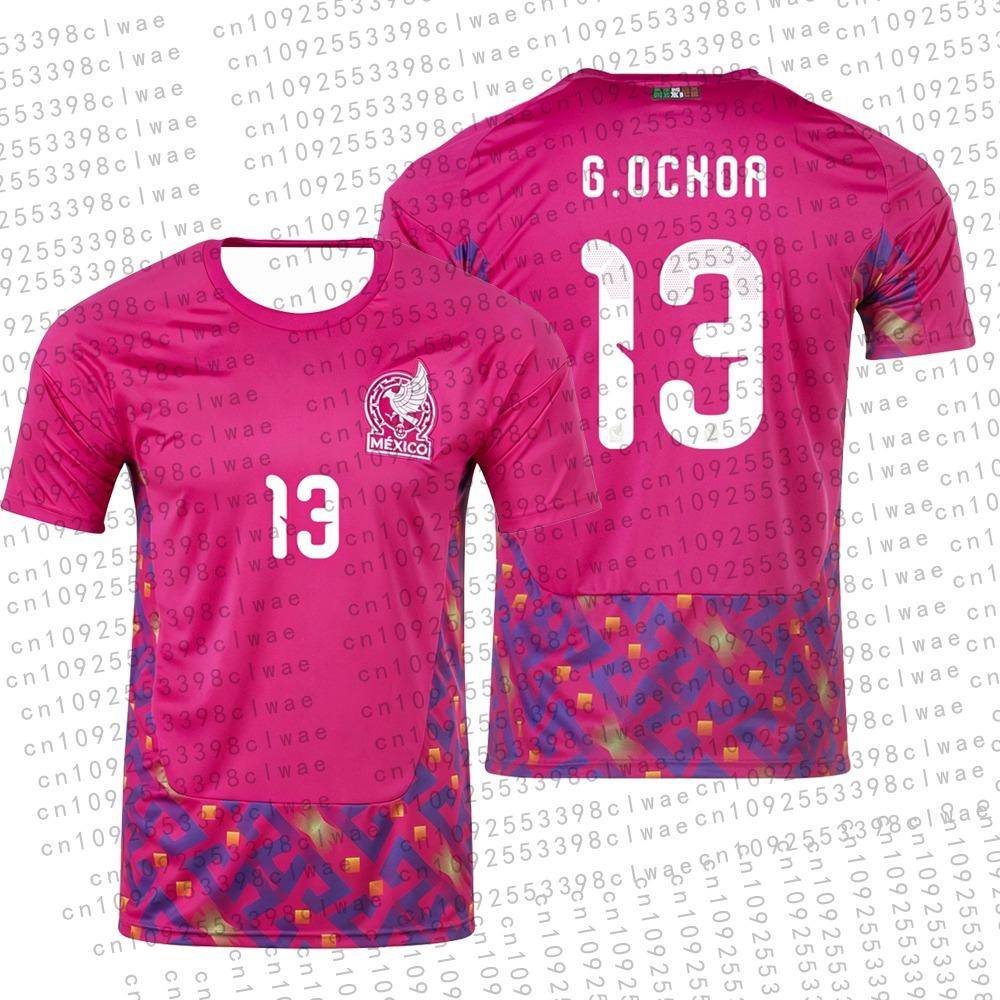 2026 G. Ochoa Mexiko Målvaktströja T-shirt Herr Fotboll Förälder-barn-outfit Barnskjorta Andningsbar Snabbtorkande Sportkläder cm