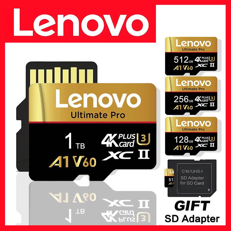 Full HD Lenovo SD Cards Memory Card Micro TF SD TF Cards 128GB 1TB 256GB High Speed 8K Class 10 U1 for Camera / Phone