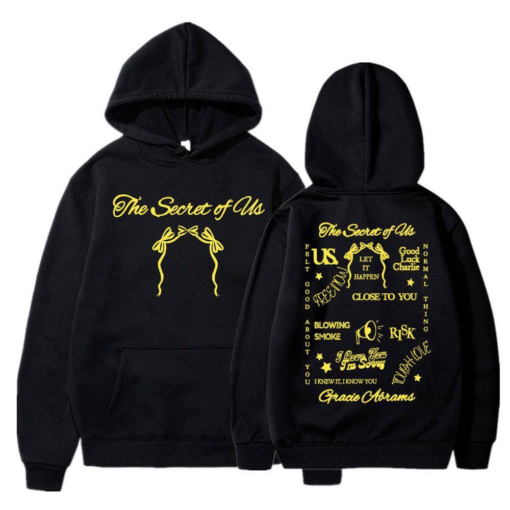 Retro Gracie Abrams The Secret of Us Tour Huvtröjor Mode Harajuku Hip Hop Högkvalitativ Sweatshirt Män Kvinnor Oversized Sportkläder cm