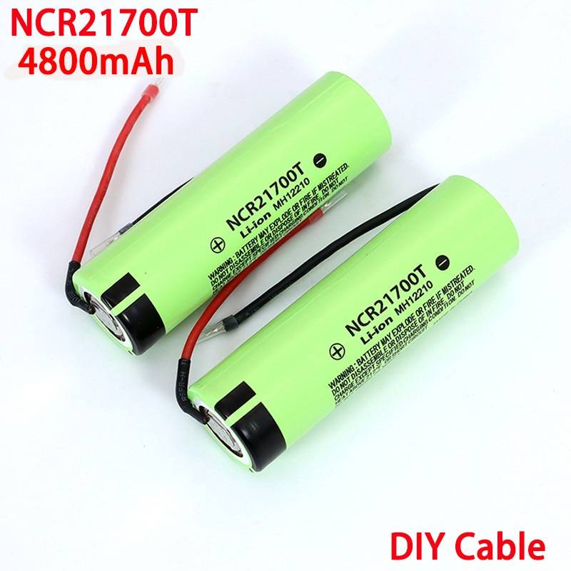3.7v ncr 21700t li-lon batteri 4800 mah 21700 15a 5c- graders urladdning ternära litiumbatterier diy svetsningskabel - 3 st batteri