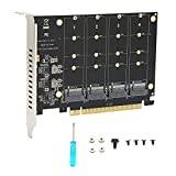 Dubbel M.2 PCIE-adapter, 4-portars M.2 NVMe SSD Till PCIE X16 M Key Hard Drive Converter Reader Expansion Card