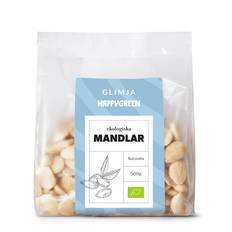 Glimja Happy Green Ekologiska Mandlar Blancherade Valencia, 500g, 500 gram