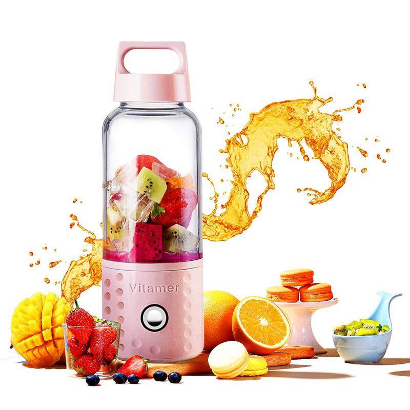 Bärbar mixer, smoothie blender usb juicer kopp , 17oz frukt mixer med 4000 mah uppladdningsbara batterier, avtagbar c