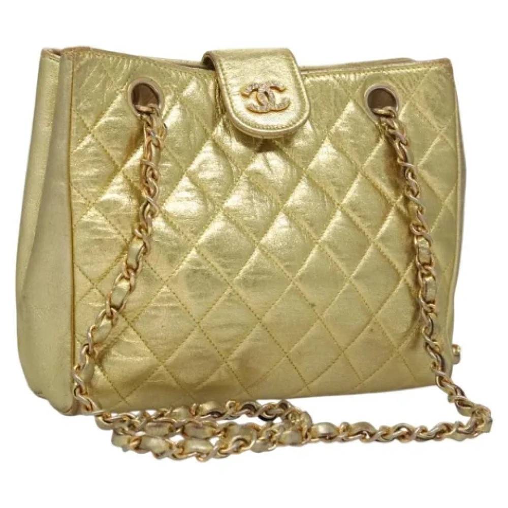 Chanel Vintage Pre-owned Vintage Nylon Skuldertaske - Vintage - Dame - Gul - ONE SIZE - Uld