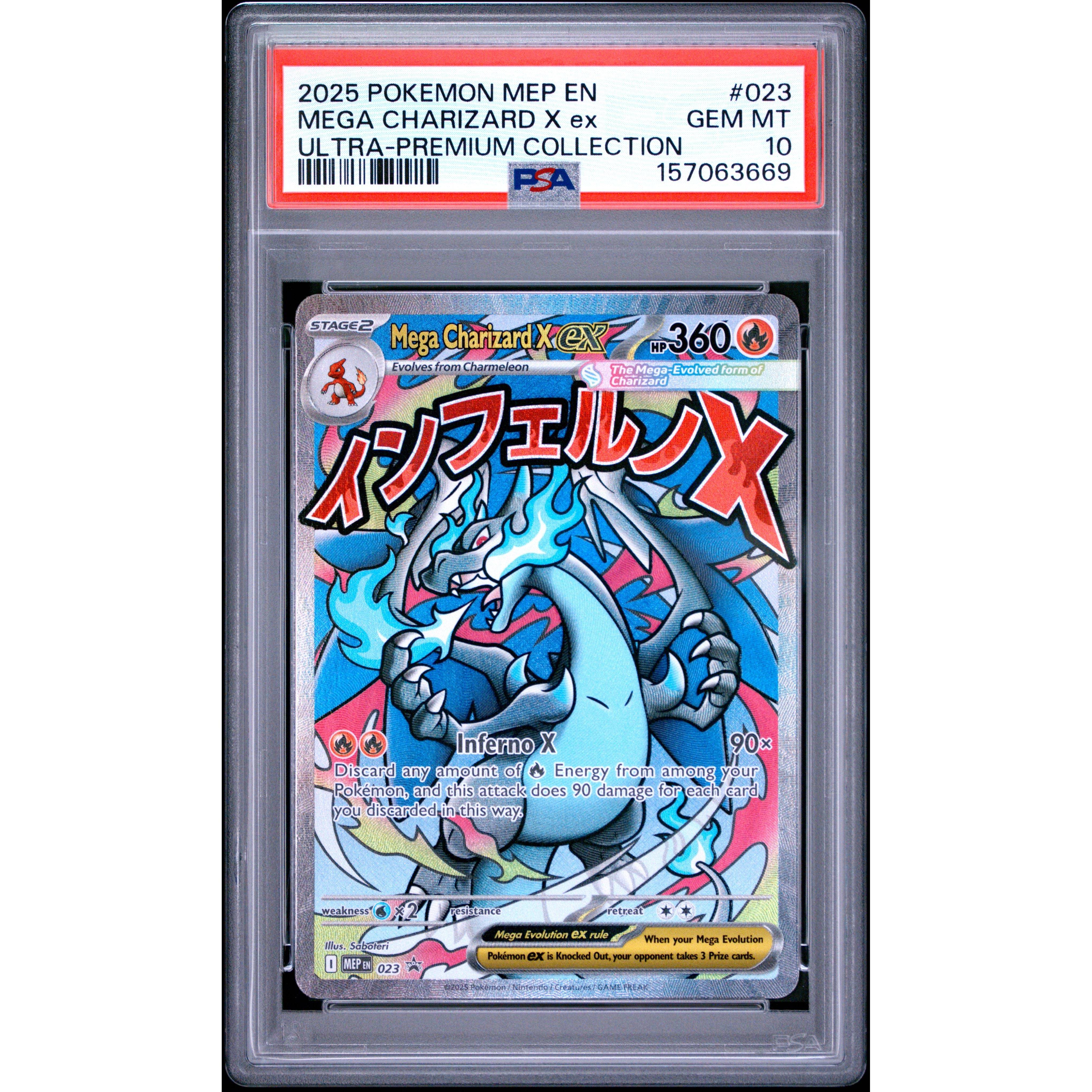Pokémon TCG: Mega Charizard X Ex #023 PSA 10 - Mega Evolution Promo - Brugtmoms