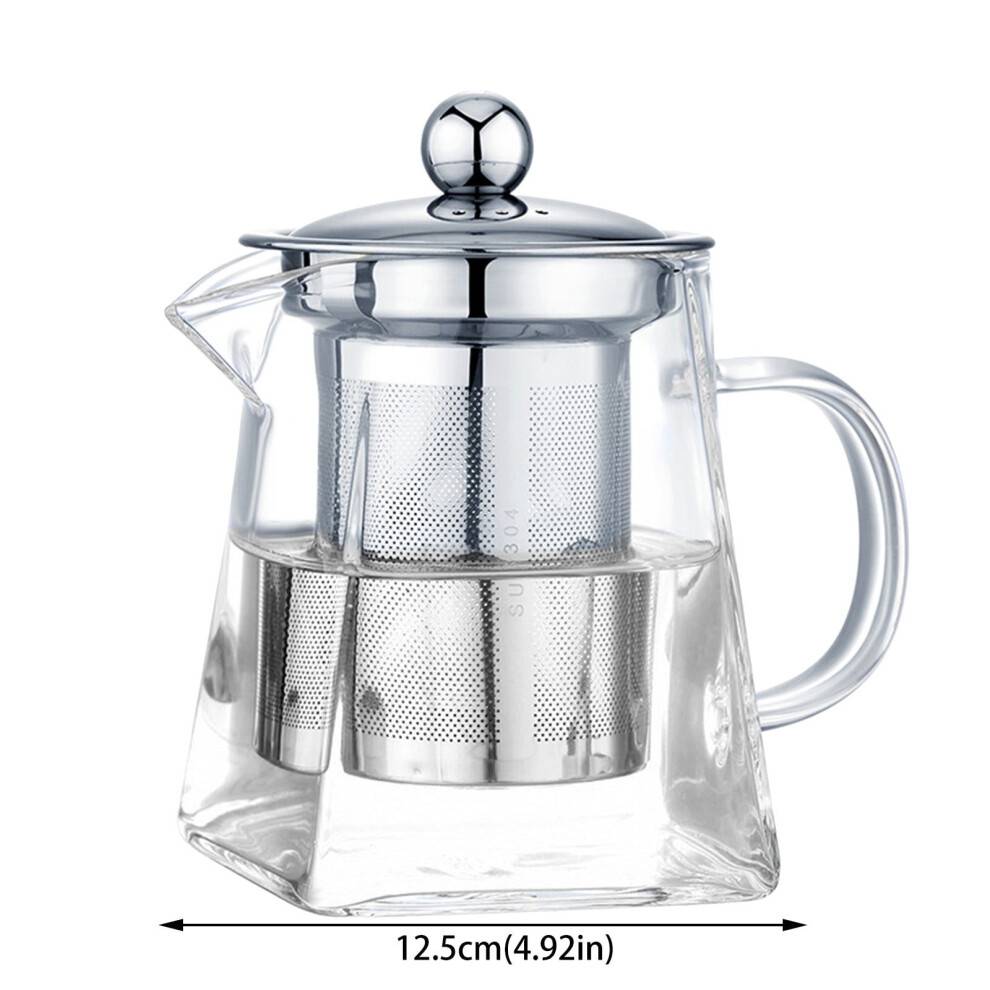 Udsalg! Leott Glas Tekande med Infuser/Aftagelig Stålsi Temaskine 750Ml Kedel til Løs Te, Kop, Husholdning Tekande, 1*Vandkop