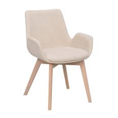 Rowico Home Drimsdale karmstol beige tyg/vitpigmenterade ekben