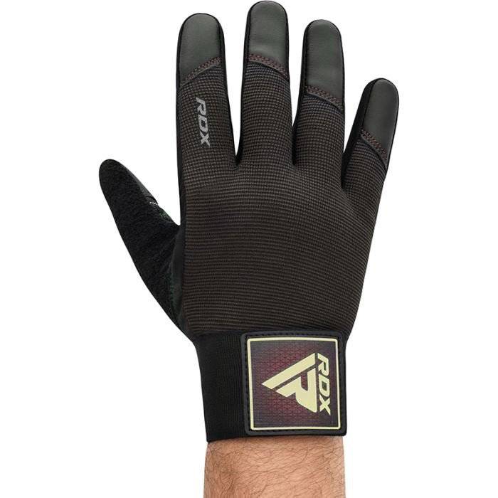 RDX T2 Weightlifting Full Finger Gym Gloves - Brown / XL (XL)