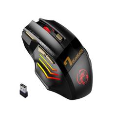 (trådløs mus) Genopladelig trådløs mus gamer til computer RGB gaming mus Bluetooth USB mus