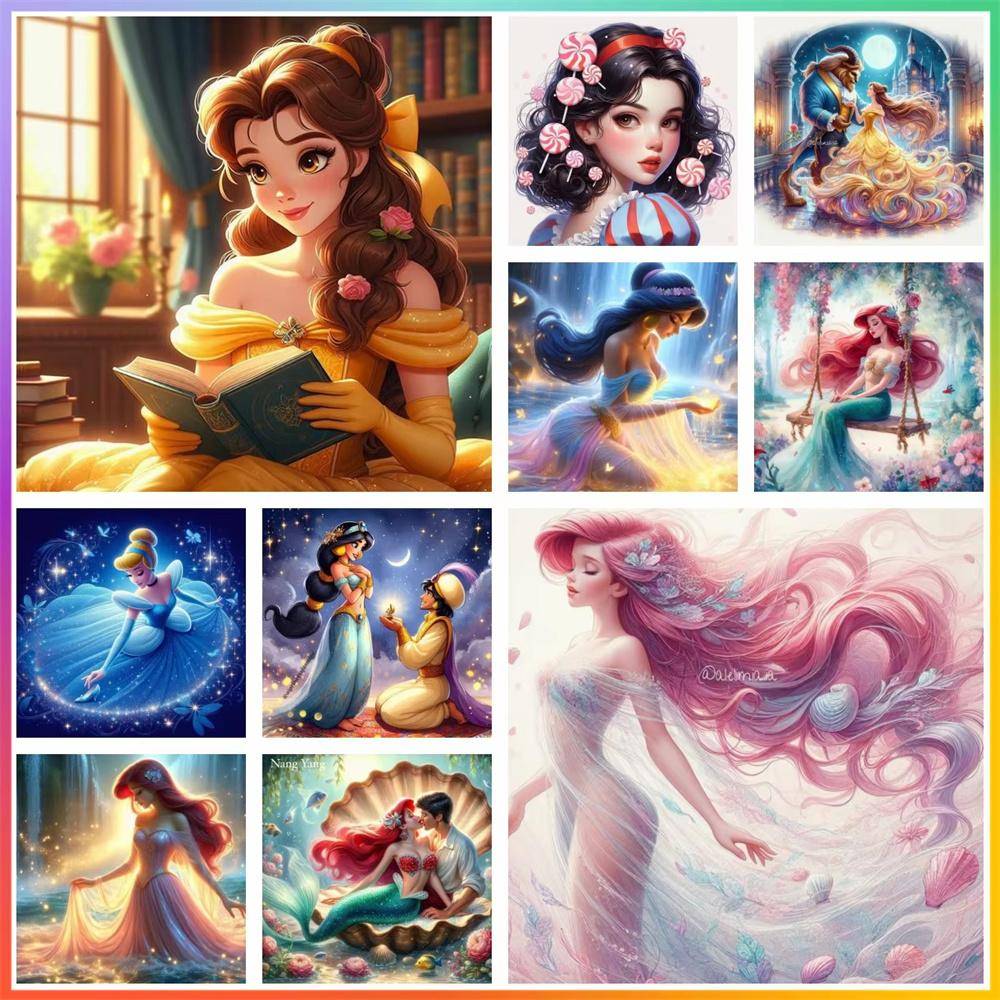 Disney IP-samling Diamantmålning Full av Diamanter DIY Diamantbroderi Tecknad Dekorativ Målning Materialpaket