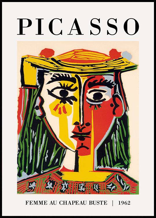 Pablo Picasso - El Rostro 1962 Poster (21x30cm) - Plakater > Konstaffischer, Abstrakta Posters, Känd Konstnär, Pablo Picasso, BD, LANGFIX
