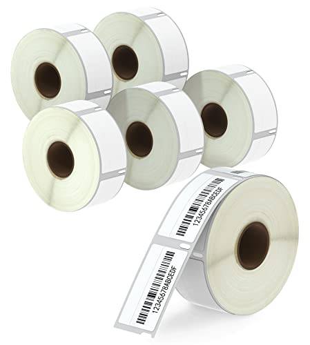 BETCKEY – 6 rullar 11355 självhäftande etiketter kompatibla med DYMO S0722550, 19 mm x 51 mm, 3 000 multifunktionsetiketter för LabelWriter 450, 4XL passar INTE 550 eller 5XL
