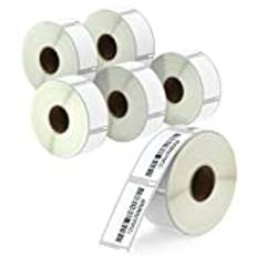 BETCKEY – 6 rullar 11355 självhäftande etiketter kompatibla med DYMO S0722550, 19 mm x 51 mm, 3 000 multifunktionsetiketter för LabelWriter 450, 4XL passar INTE 550 eller 5XL