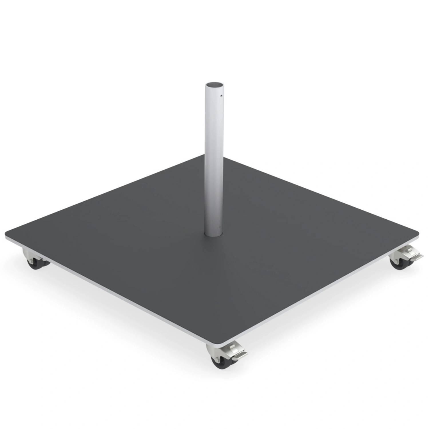 Flatbase parasollfot med hjul - svart, 50 kg - Svart