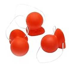Tuccbay 3 stycken röd clownnäsa tjusig gnisslande clownnäsa med elastiskt rep för vuxna, cosplay, kostymtillbehör