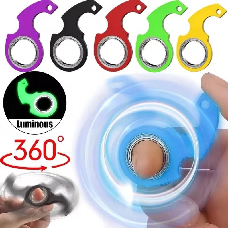 Spinner Stress Toy Funny Idget Toys Kids Fingertip Spinning Keyring Finger Fidget Ring Relieve Boredom Party Gifts Keychain Toys