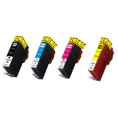 Sampack med 4 styk HP 655 XL BK/C/M/Y. Kompatible blækpatroner indeholder ialt 64 ml.