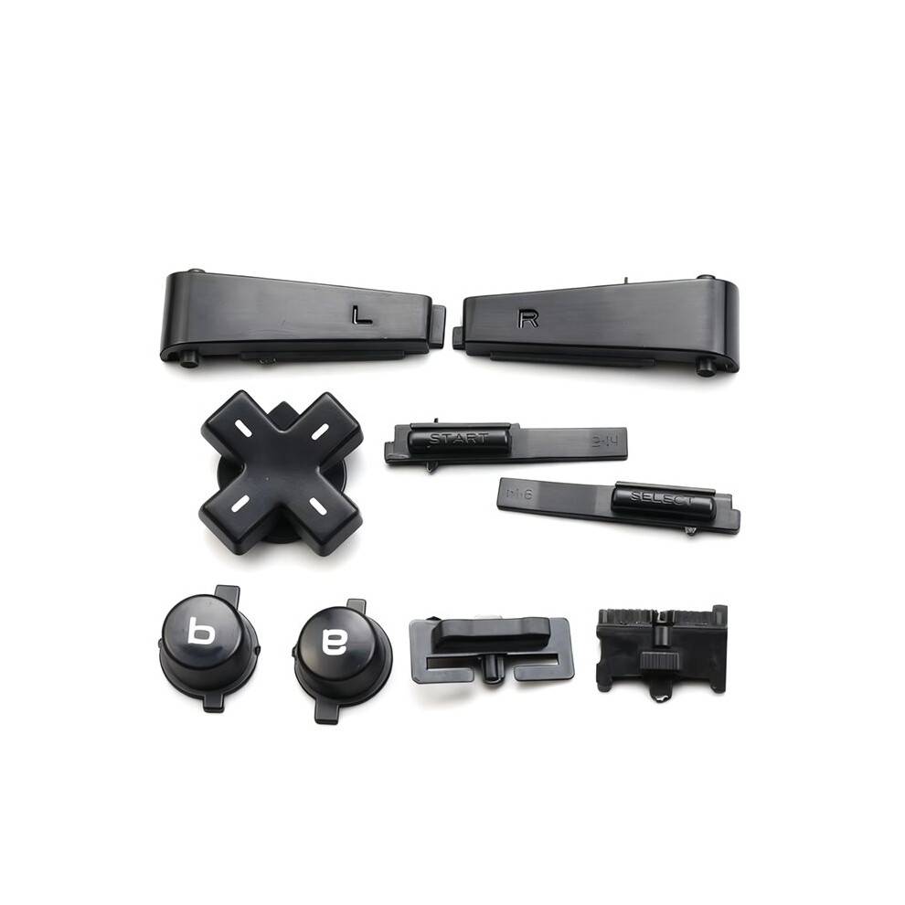 For Gameboy Micro-GBM Console Full Set Left Right L R A B D-Pad Buttons Key Replacement for GBM Console Black