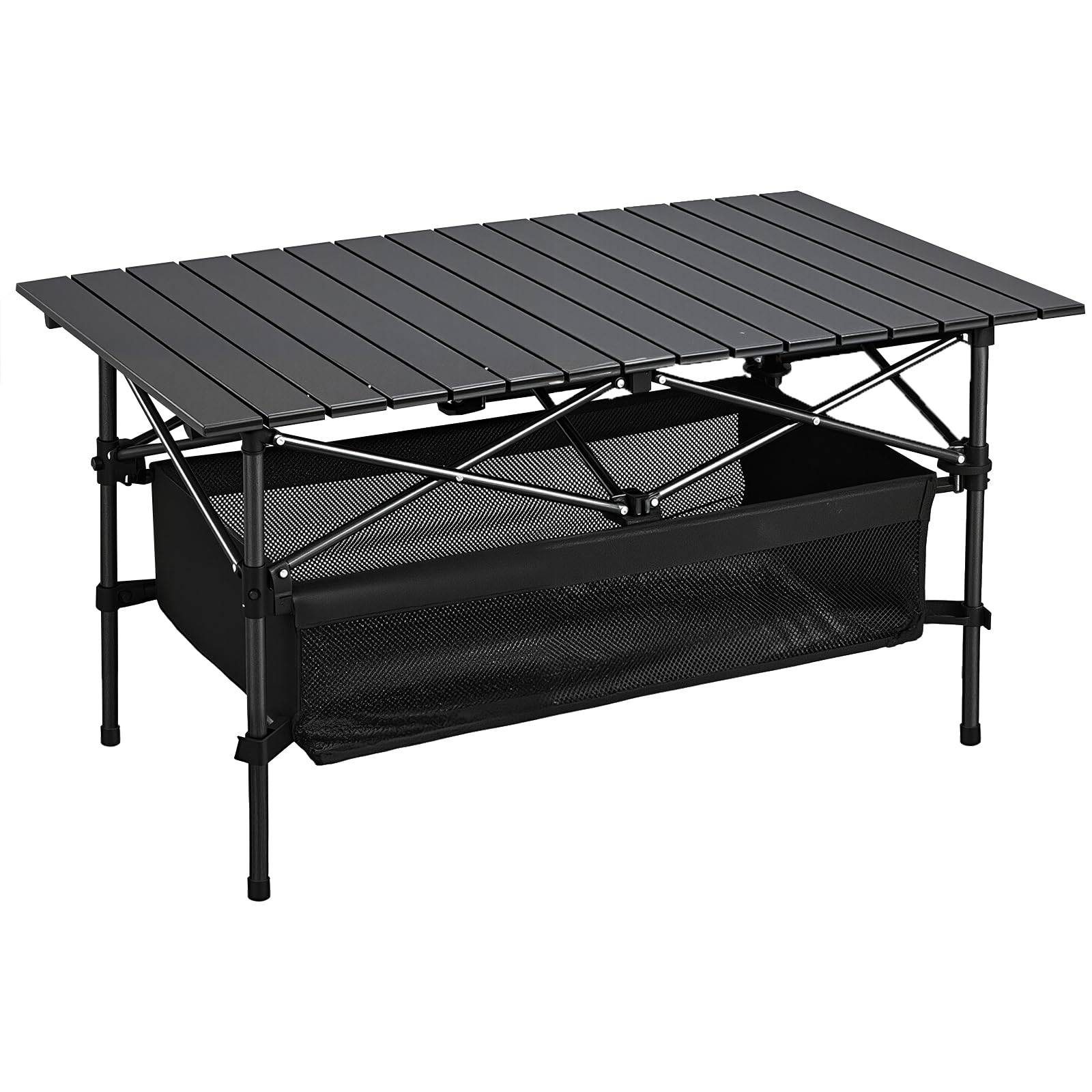 JPSunBloom Camping Outdoor 150kg Load Easy Storage Bag Outdoor L Table, Table, Foldable, Lightweight, Capacity, Roll-Top Table, Assembly, Included,