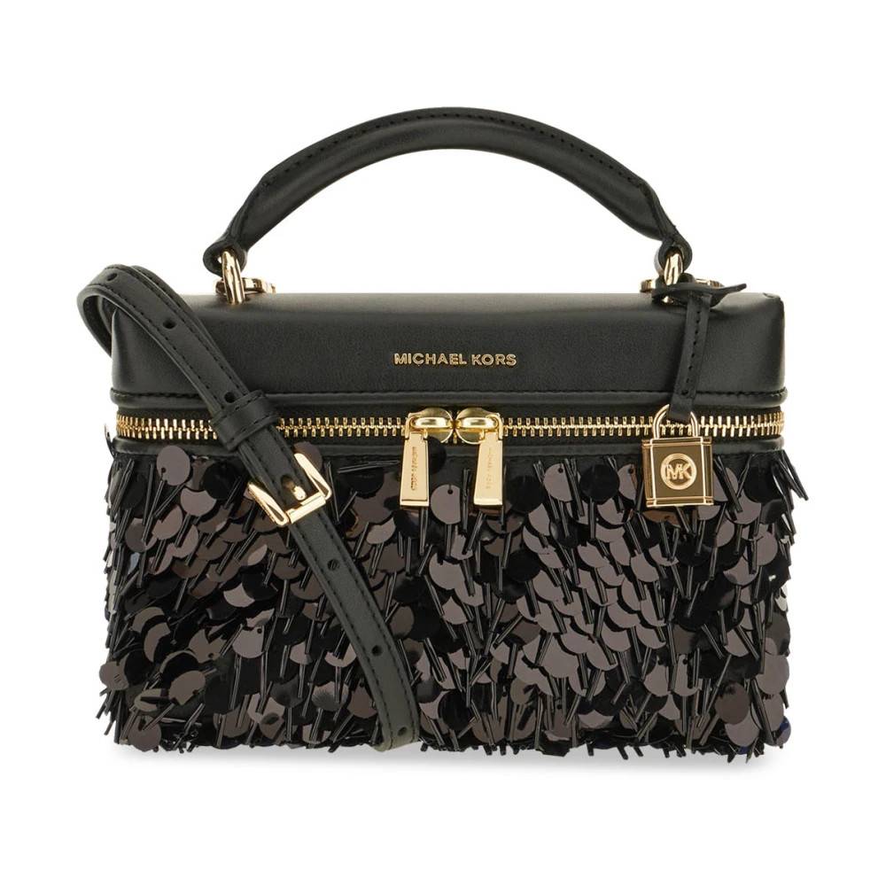 Michael Kors Jana Extra-Small Paillette-udsmykket crossbody-taske - Tasker - Dame - Sort - ONE SIZE - Uld