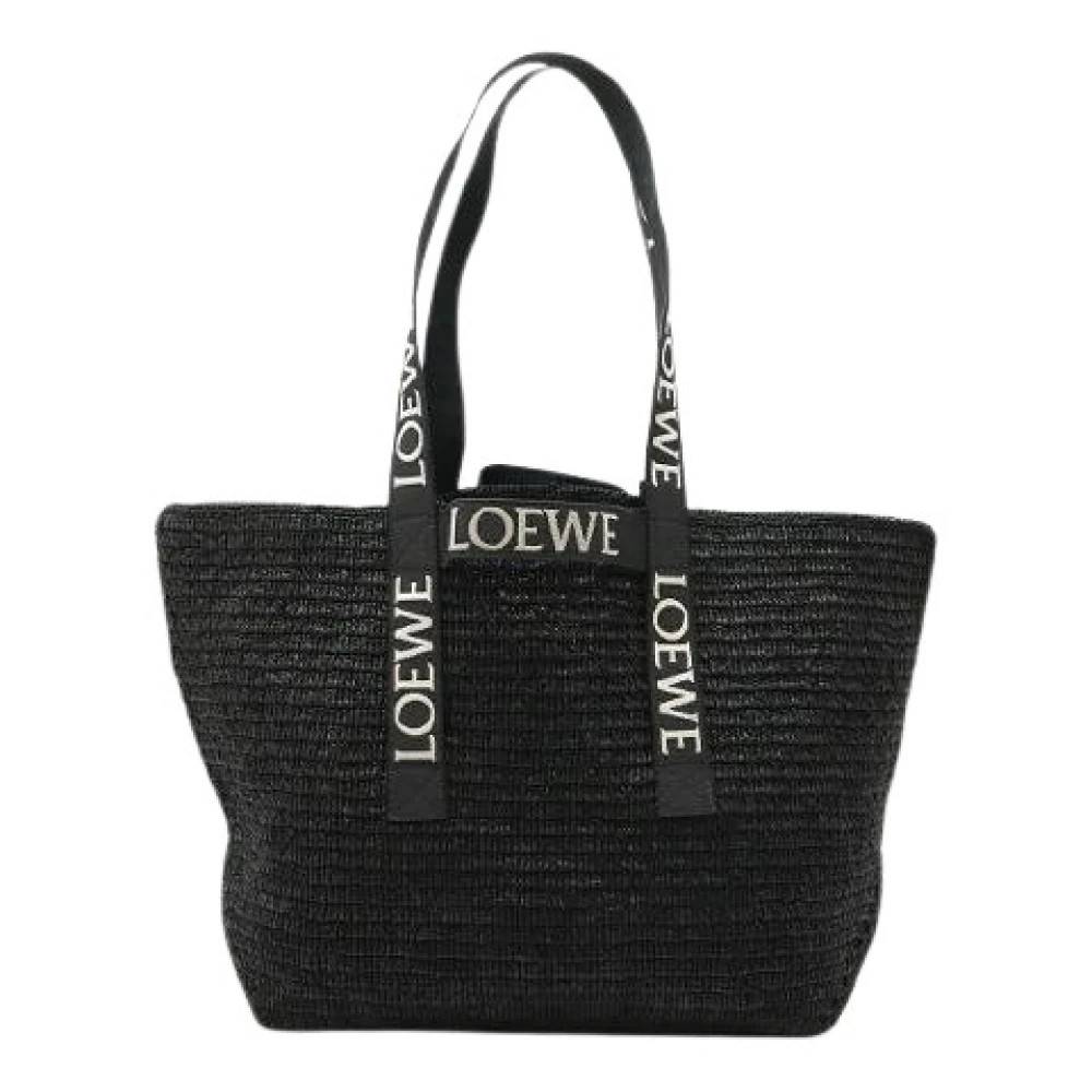Loewe Pre-owned Pre-owned Raffia Skuldertaske - Vintage - Dame - Sort - ONE SIZE - Uld