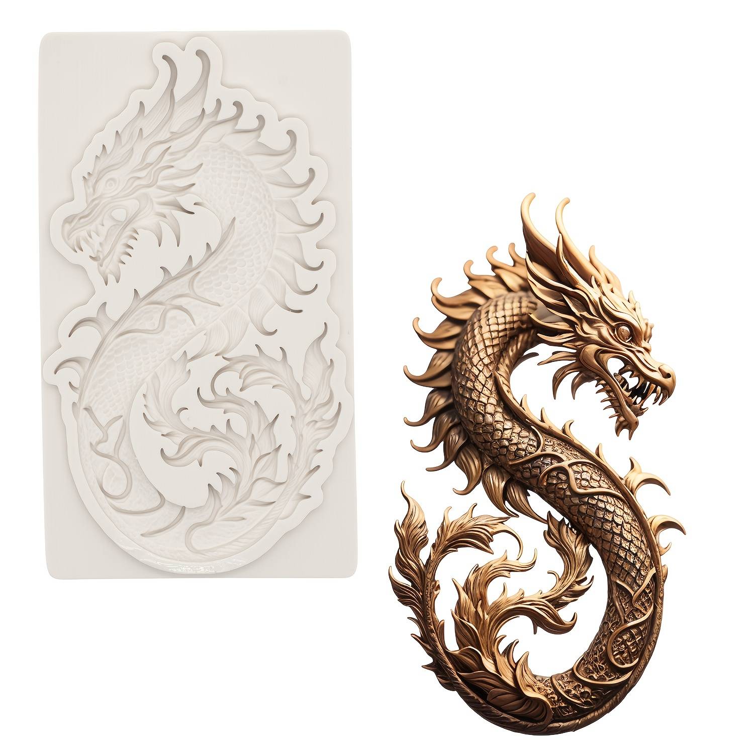 Dragon Silicone Mold, Epoxy Resin Clay Mold, Mold, For Decoration Tool, Tool, Accessory